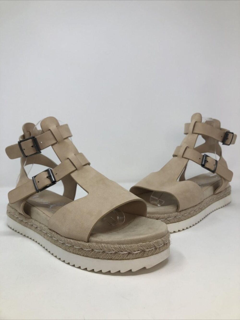 Very G Shoes Womens 10 Cassius Nude Platform Sandals Twine Espadrille Cushioned